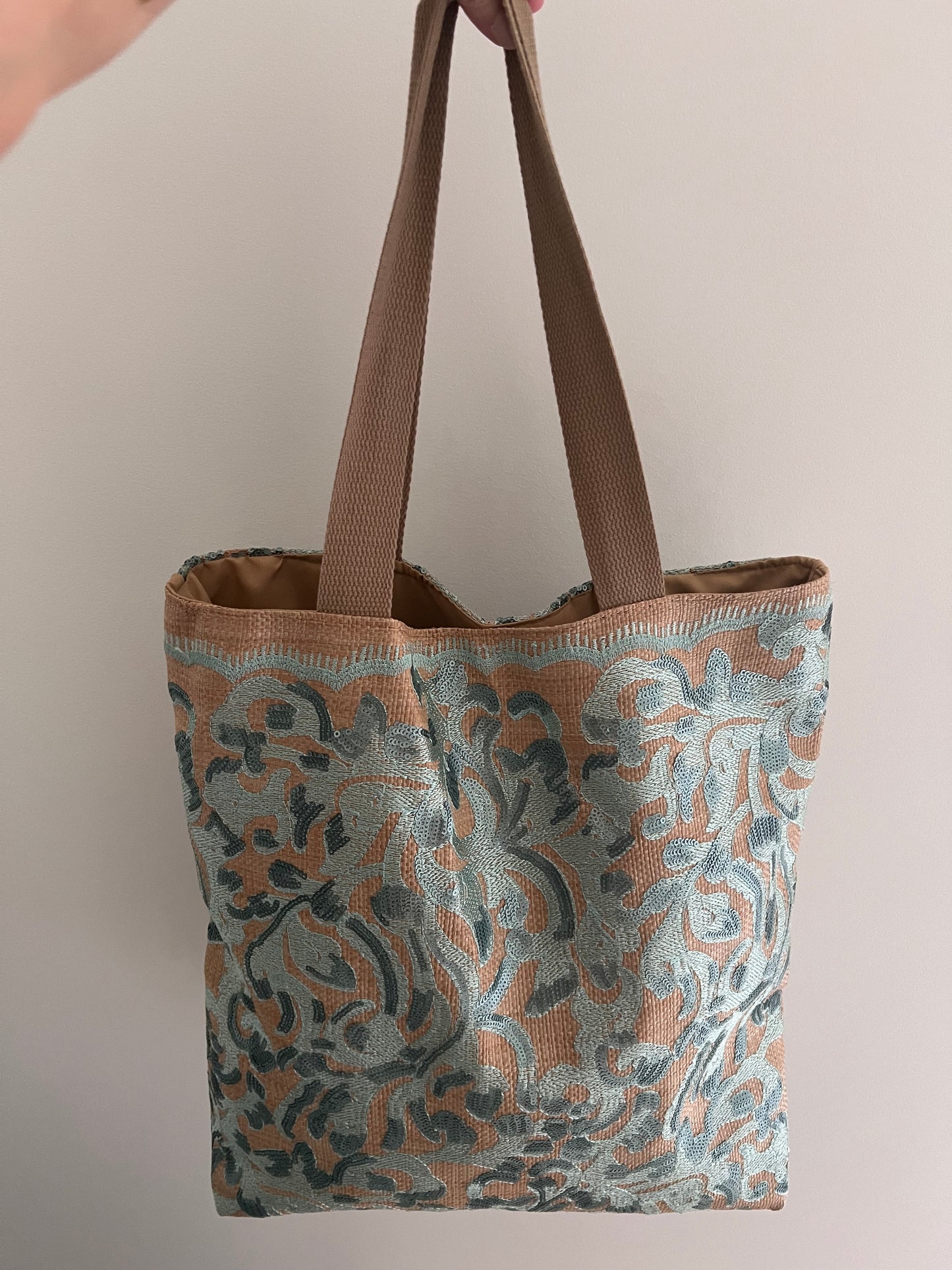 Tote Rafia Turquesa